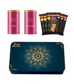 True Elements Gourmet Crunch and Munch Gift Box (300gm) (Royal Blue Metal Box)